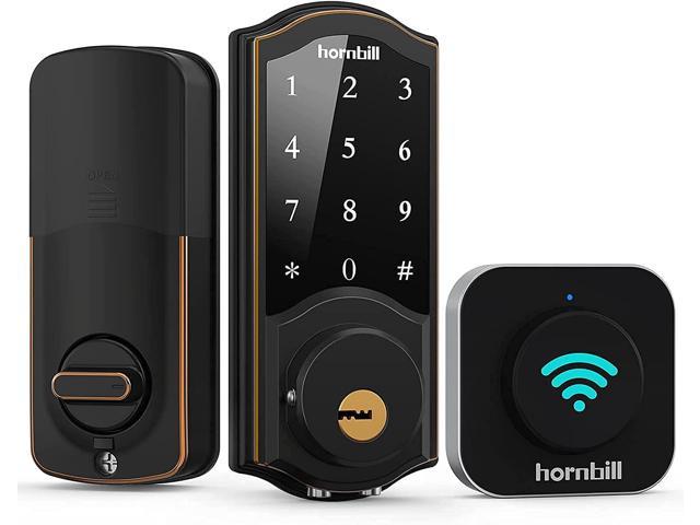 Keyless Entry Door Lock, Hornbill Keypad Door Lock with Knob, Fingerprint  Smart Door Lock, Electronic Digital Front Door Lock with App Passcodes IC  Ca