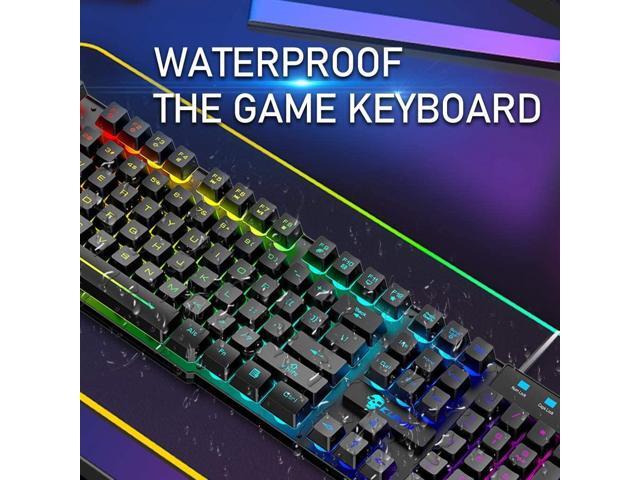 Zhhcyyds Gaming Keyboard and Mouse Combo,RGB Rainbow Backlit Keyboard ...