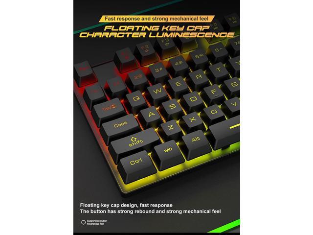 Zhhcyyds Gaming Keyboard and Mouse Combo,RGB Rainbow Backlit Keyboard ...