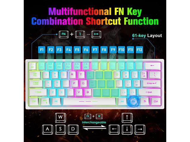 Zhhcyyds T61 Wireless Gaming Keyboard and Mouse Combo with Ergonomic 61 ...