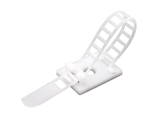 Mini Cable Clips 3M Adhesive, Multipurpose Cord and Wire Organizer for Cable Management Adjustable Medium, 3/4" Wide, 60 Pack - 60 Pack Bundled with 10 Bonus Reusable Cable Ties (White)