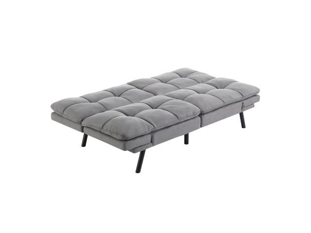 Mainstays Memory Foam Futon, Gray Faux Suede - Newegg.com