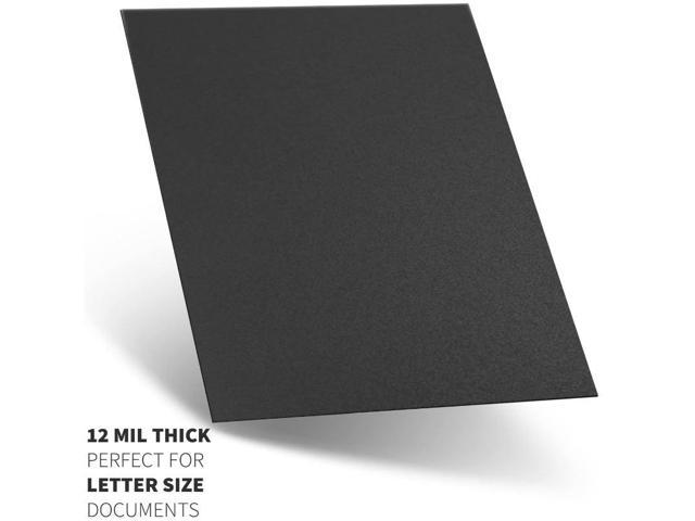 100 Pack 12 Mil Sand-Textured Polycover for Business Reports Black ...