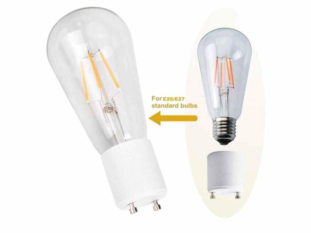 BONAEVER GU24 to E26 E27 Adapter 10 Pack Heat Resi Standant Up to 200? Fire Resi Standant Converts GU24 Pin Base Fixture to E26... 