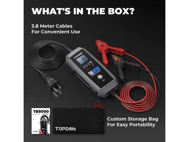 TOPDON TB8000 Car Battery Charger 8A/3A/1A 12V/6V Automotive