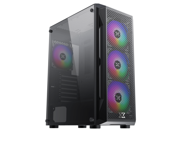 XIGMATEK Gaming X Black Mesh PC Case 4pcs Pre-installed RGB Fan