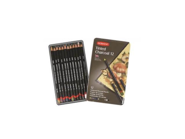 Derwent® Tinted Charcoal Pencil 12 Color Tin Set