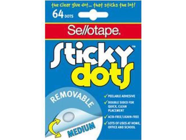 Sellotape Sticky Dots Medium (64 Dots) - Removable 