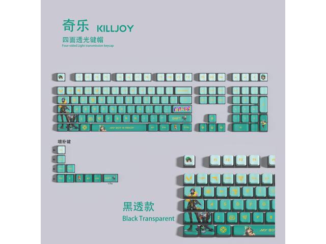 ROAXRJ VALORANT Themed Keycaps ISO White translucent on all sides PBT ...