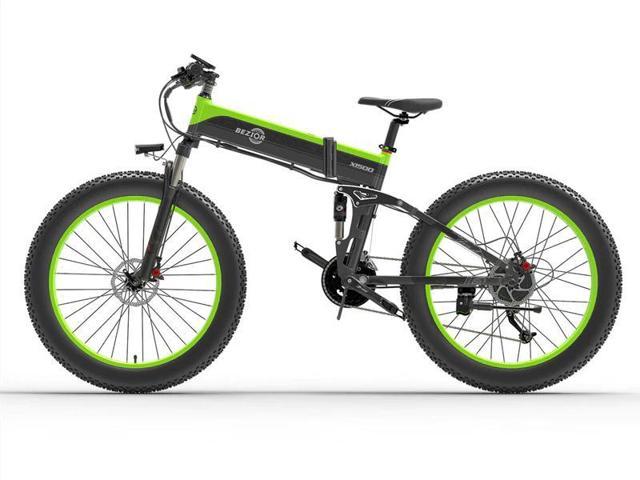Bezior Electric Bike X1500 for Adults, Foldable 26" x 4.0 Fat Tire Electric Bicycle, 1500w Motor 48V 12.8Ah Removable Lithium Battery, Shimano M2000 9-Speed Gear and Dual Shock Absorber Ebikes