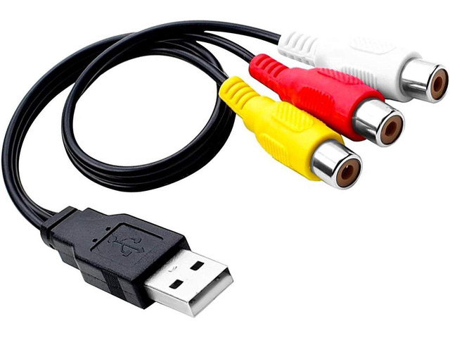 RCA to USB Cable, USB to 3 RCA Cable, USB A 2.0 Male to 3 RCA Female ...
