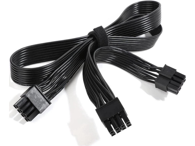 PSU CPU 8 Pin to Dual 8 (4+4) Pin EPS Cable Male to Male CPU Power ...