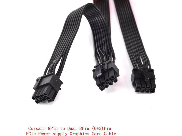 8Pin to Dual 8pin 6+2pin PCIe Power supply Cable Graphics Card GPU ...