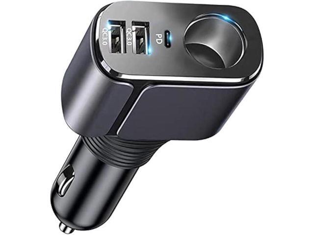 210W USB C Car Charger Adapter Multi Port Cigarette Lighter Splitter