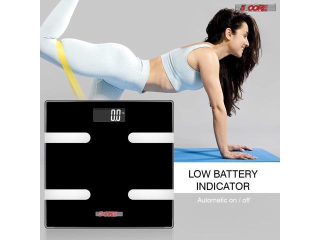 5 Core Smart Digital Bathroom Weighing Scale with Body Fat and Water Weight  for People, Bluetooth BMI Electronic Body Analyzer Machine, 400 lbs. BBS VL  B BLU 