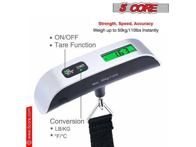 5 Core 2 Pcs Luggage Scale 110lbs Capacity Digital Travel Weight Scale ...