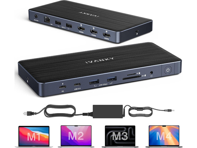 iVANKY 14-in-1 FusionDock Pro 1 for M1/ M2/ M3/M4 MacBook DisplayLink ...
