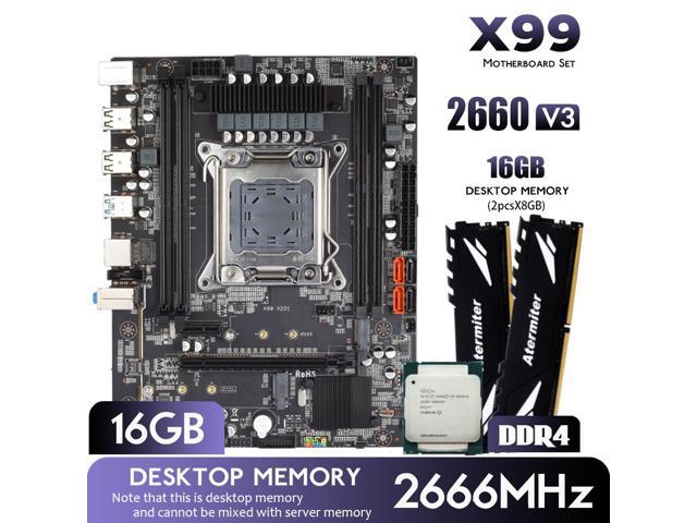 Atermiter D4 DDR4 X99 Motherboard Set with Xeon E5 2660 V3 LGA2011-3 ...