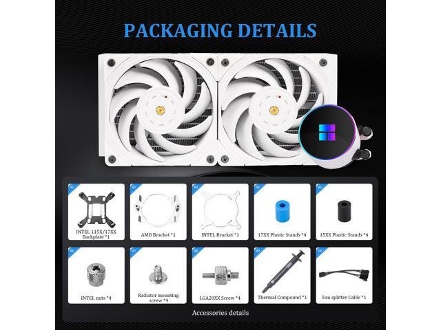 Thermalright Frozen Magic 280 SCENIC V2 Water Cooling CPU Cooler, 280 White  Cooling Row Specification, 2×140mm PWM Fan, S-FDB V2.0 Bearing, Suitable