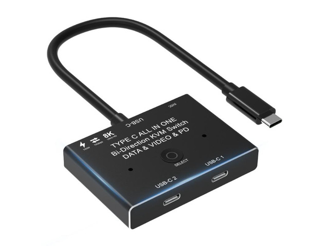 Commutateur Bi-directionnel DisplayPort 1.4 - 2 Entrées 1 Sortie 8K 30Hz / 4K 144Hz, Basculement Manuel