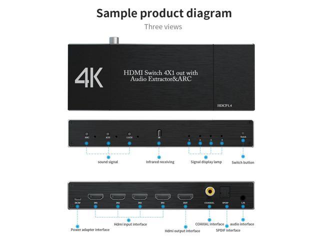 3x1 HDMI 2.0 Switch with IR & Voice APP Control