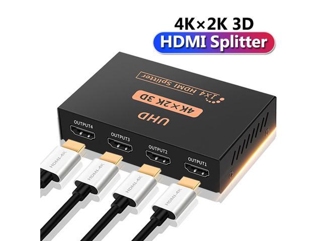 høg ignorere klæde AUBEAMTO HDMI Splitter 1 in 4 Out 4 Port 1x4 Full HD 3D 1080P HDMI 1.4  Splitter with Switcher Converter Support 4KX2K 3D Digital Audio  Format-Black(4 Port HDMI Splitter 4K) Audio/Video Splitters -