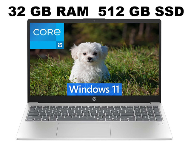 HP 15 Laptop, 15.6" FHD (1920 x 1080) Display, 11th Gen Intel Core i5 ...