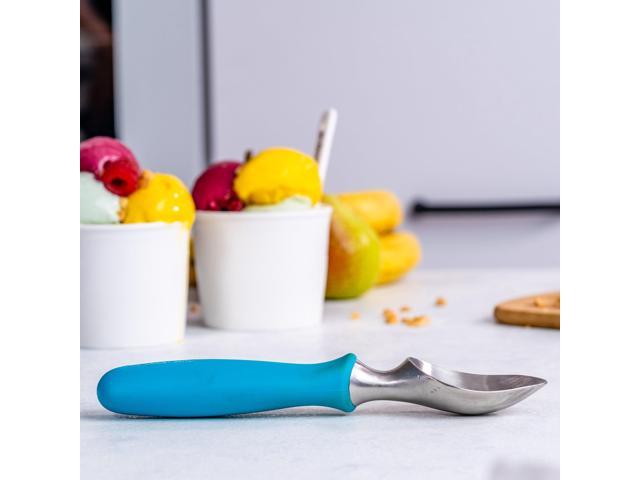 BlauKe Stainless Steel Ice Cream Scoop | Professional Ice Cream Scooper  with Comfortable Non-Slip Rubber Grip | Heavy Duty Dishwasher Safe Baller