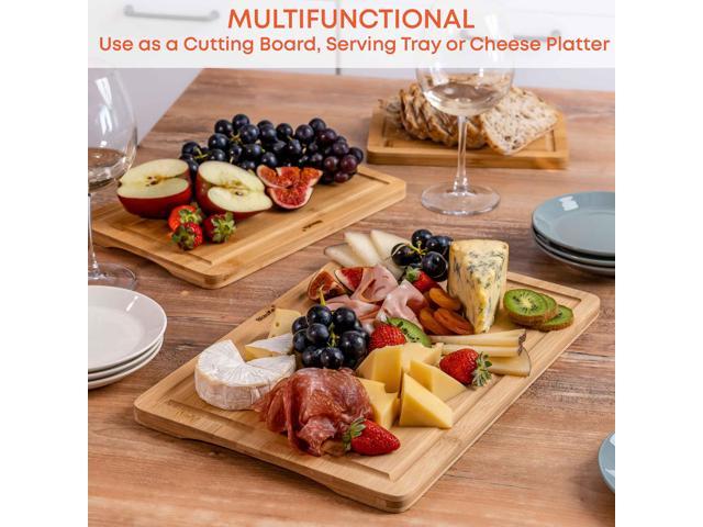 Wood Cutting Board for Kitchen 15x10 inch - Wooden Serving Tray