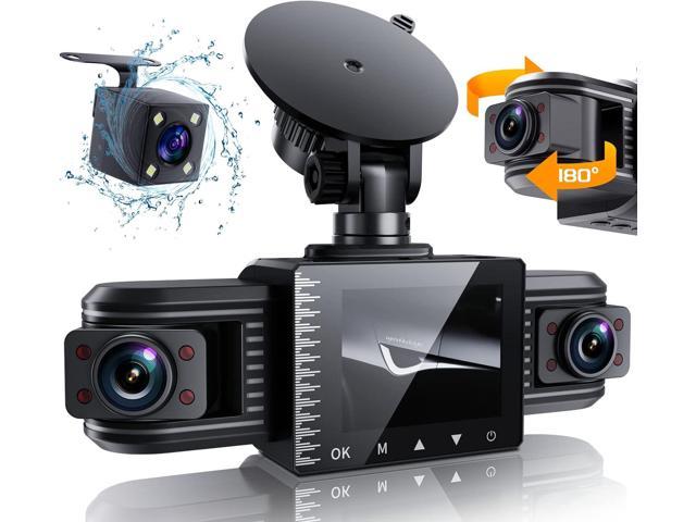 iiwey Dash Cam Front Rear and Inside 1080P Three Channels with IR Night  Vision Car Camera SD Card Included Dashboard Camera Dashcam for Cars HDR