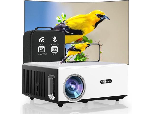 HD 1080p Android TV Projector with WiFi Bluetooth 9000Lumen, LCD LED  Wireless Video Projectors for Gaming Outdoor Movies, HDMI VGA USB Aux Audio  10w