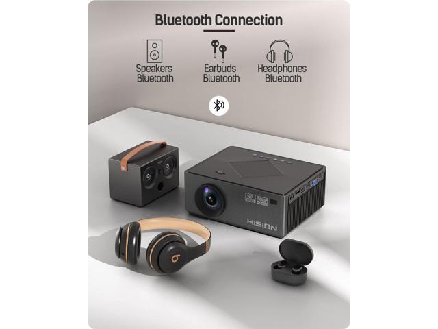 Movie Projector, HISION 5G WiFi Bluetooth Projector Native 1080P