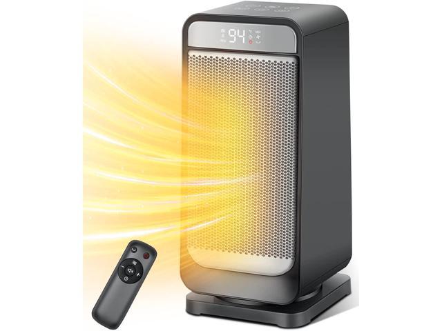  Space Heater for Indoor Use, Grelife 1500W Dual PTC Portable  Heater with Wide Heating Range, Small Electric Heater with 3 Modes  Thermostat, Fast Safety Heat, Timer, Quiet Desk Heater for Office