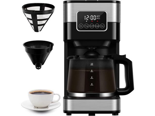 Teglu Coffee Maker with Grinder 12 Cups, Programmable Grind and Brew Coffee Machine with Warming Plate, Automatic Drip Coffee Pot with 60 oz Glass