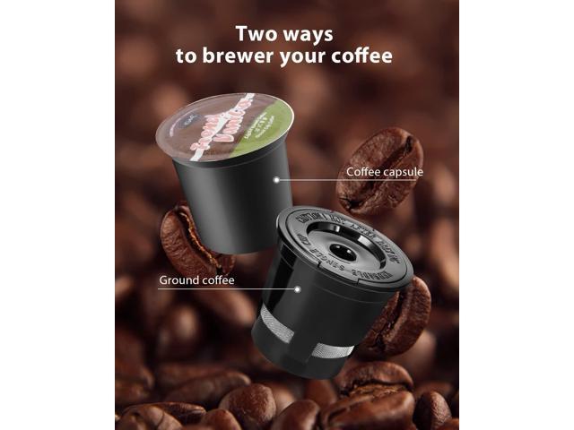  CHULUX Single Serve Coffee Maker, One Cup Coffee Brewer for K  Cup & Ground Coffee, 5 to 12oz Brew Sizes in Mins, Auto Off Function,  Portable Coffee Machine for Home, Office