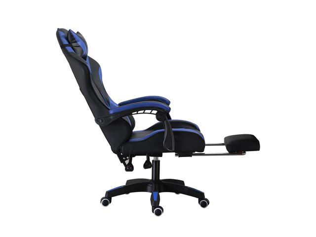 Steelway Gaming Chair, Office Chair, Leather Racing Style Massage Gaming  Chairs for Adults and Kids,Adjustable Swivel Task Chair with Lumbar  Support, Headrest Pillow and Footrest(Black&Blue) 