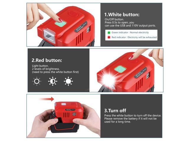 200W Power Supply Inverter For Milwaukee 18V Battery w/AC Outlet