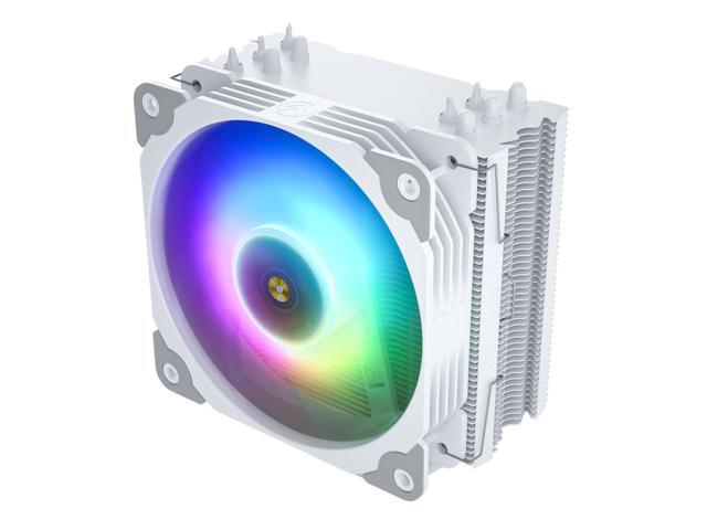 Vetroo V5 White CPU Air Cooler with 5 Heat Pipes 120mm PWM Processor Cooler for Intel LGA 1700/1200/115X AMD AM5/AM4 w/Addressable RGB Lights Sync