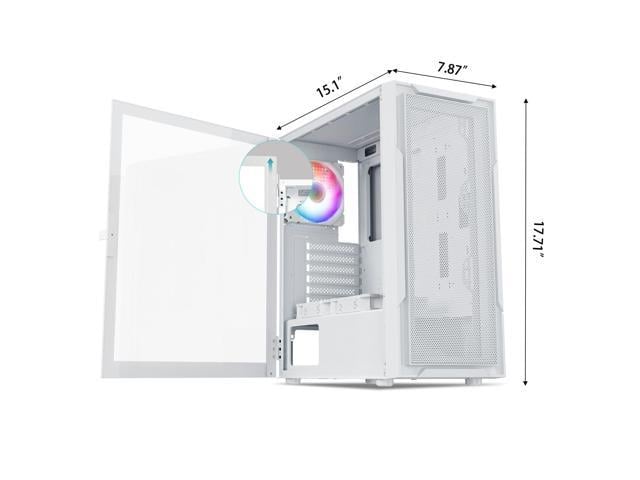 Darkrock A M White Micro Atx Mid Tower Computer Pc Case For Gaming Business Tempered Glass