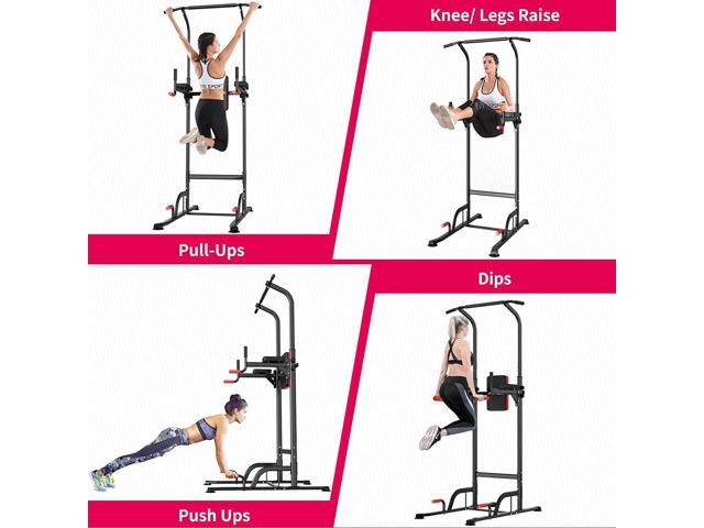 MURTISOL Power Tower Dip Station Pull Up Bar for Home Gym Strength ...