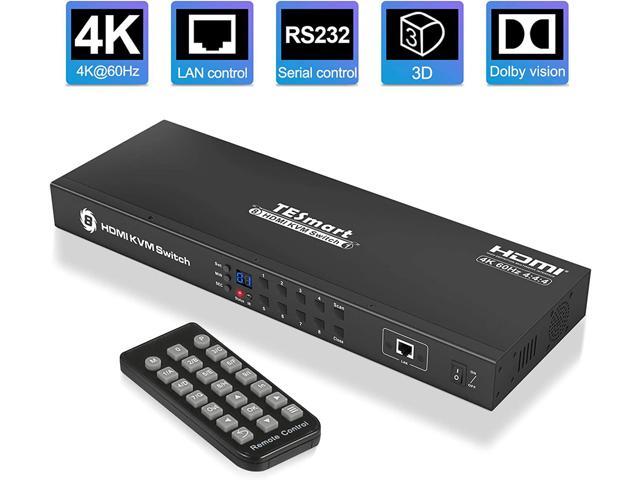 TESmart 8Ports HDMI KVM Switch 4k60hz UHD, USB 2.0, RS232/ LAN Port ...
