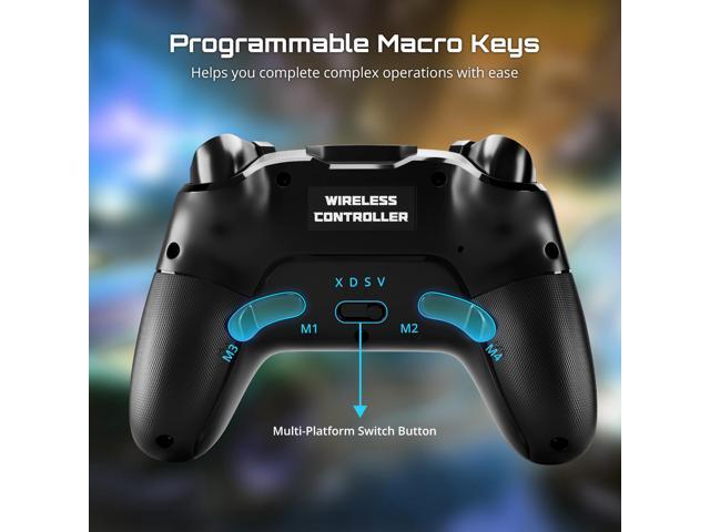 ISHAKO Wireless Controller for PC/Mac/Switch, 3-Level Double Shock ...