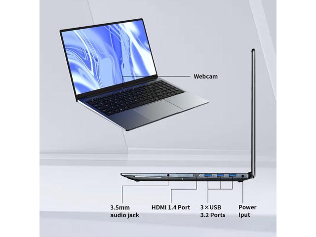 JUSTTHINK Slim Laptop, 15.6" FHD Display, Intel Celeron N5095 Processor ...