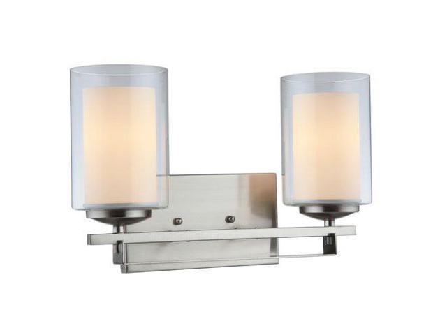 Hardware House El Dorado 2-Light Vanity and Wall Fixture with Satin Nickel  Finish and Clear and Frosted Glass Shades Bedroom Sets