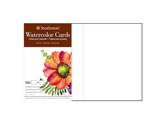 Strathmore Watercolor Cards, 5x6.875 inches, 100 Pack, Envelopes Included -  Custom Greeting Cards for Weddings, Events, Birthdays 