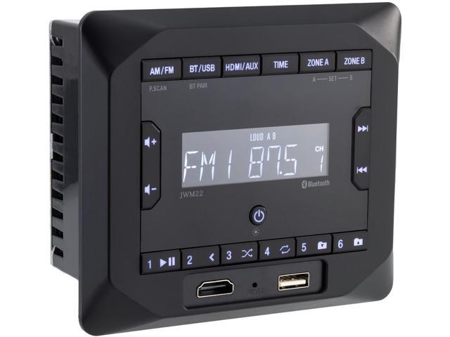 Jensen JWM22 2-Speaker Zones AM/FM|BT|HDMI|AUX Cube Wall Mount RV Stereo, Speaker  Output 4X Watt, 30 Station Presets (18FM/12AM), Receives Bluetooth Audio  (A2DP) and Controls (AVRCP) from Devices
