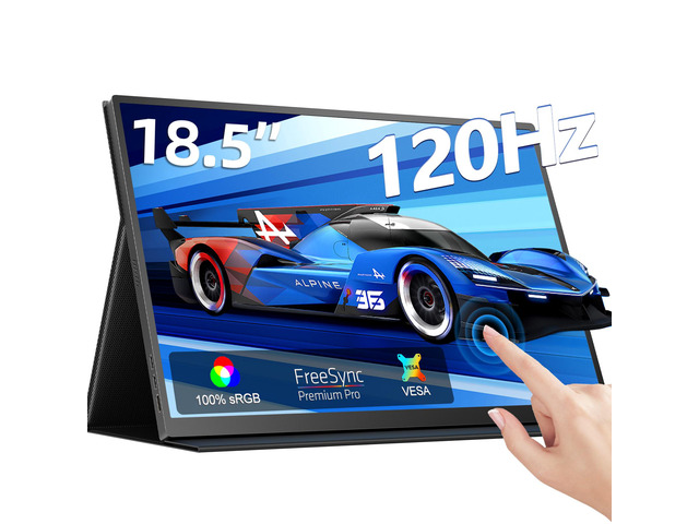 UPERFECT 18.5" 1080P Touchscreen Portable Monitor - 120Hz 1ms, FreeSync HDR, 400Nits IPS - 100% sRGB, VESA & Smart Case - Second Screen for Laptop/Switch/PS5/Xbox