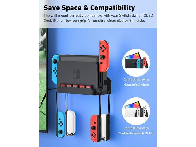  ZAONOOL Wall Mount for Nintendo Switch and Switch OLED, Metal  Wall Mount Kit Shelf Stand Accessories with 5 Game Card Holders and 4 Joy  Con Hanger, Safely Store Switch Console Near