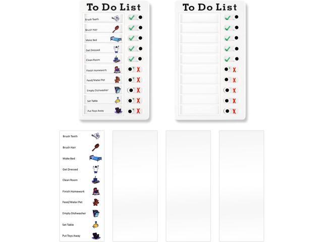 LUTER 2pcs Checklist Board, Daily Schedule to Do List Board Plastic White  Chore Chart Boards Memo Checklist Boards Portable to Do List with 6pcs  Cardstocks for Kids Adults Check Items 