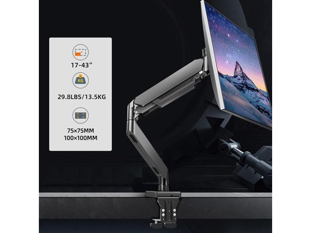 HILLPORT 43 Ultrawide Monitor Arm Single Heavy Duty Desk Mount Computer  Monitor Stand for 17 to 43 inch Adjustable Gas Spring Monitor, Screen up to